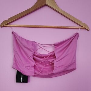 NWT Fashion Nova Corset Tube Top Bubblegum Pink
